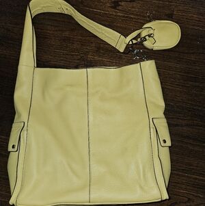 Vince Camuto Mustard Leather Shoulder Bag